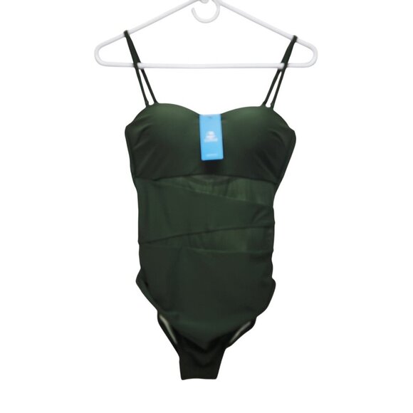 Cupshe Womens Green One-Piece Swimsuit Sheer Padded Adjustable Straps Size S - Picture 7 of 7